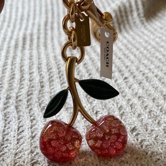 COACH Gold & Pink Cherry Charm - Picture 6 of 6